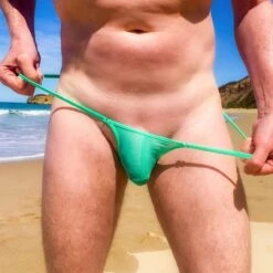 Men String Tanga - New Mint Transparent (Extra Small) -Aufreizende Bademode Men String New Mint Transparent Extra Small 04 1280x1280