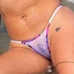 Kaleidoskop Sheer Weiß - Bikini String Tanga