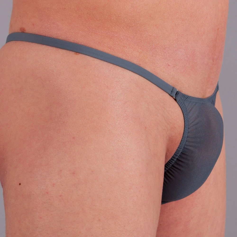 Exclusive Men String Tanga - Grau Transparent 2 Exclusive Men String Tanga - Grau Transparent – Bild 2